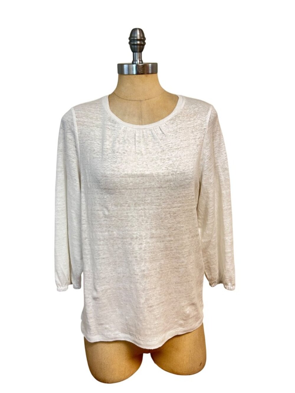 Boden Womens White European Flax Long sleeve Top NWT Small